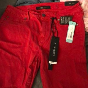 Cropped red petite jeans